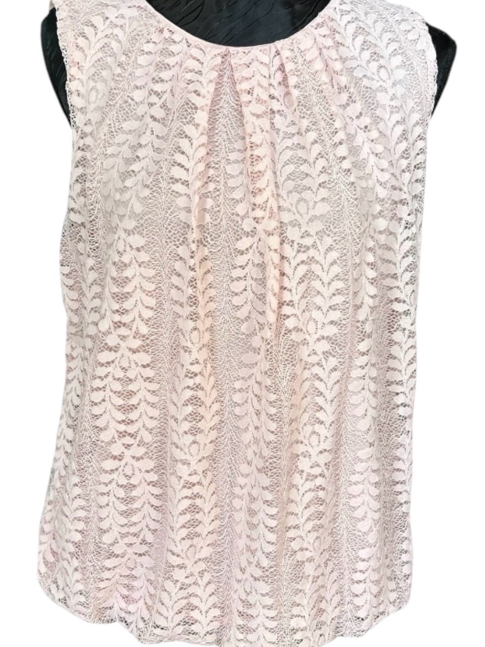 Liz Claiborne Blush Pink Lace Sleeveless Blouse